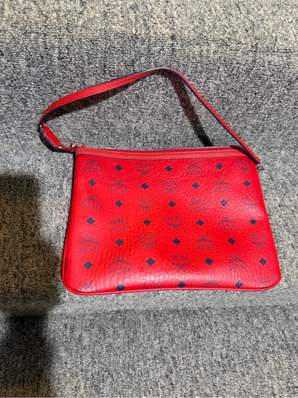 MCM Red Logo-Print  Handbag